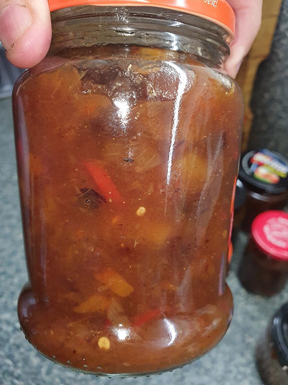 finished jar of chutney